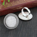 Rope Border Oval Cabochon Ring Bases in Two Finishes view 2