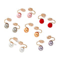 Pearl Bead Ear Clips Spiral Pad Gold Wire 6 Pearl Colors view 5