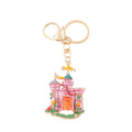 Enamel Fairy Tale Castle Keychain Metal Palace Bag Charm view 5