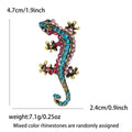 Multicolor Crystal Gecko Brooch With Curled Blue Tail view 5