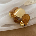 Acrylic Marbled Disc Stretch Bracelets Gold Plates 12 Colors view 10