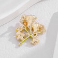 Ginkgo Leaf Enamel Metal Brooch Pin for Jackets and Lapels view 4