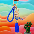Jeweled Baby Dragon Tassel Keychains with Five Fortune Loop Combinations view 2