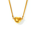 Split Heart Pendant Snake Chain Necklace Gold and Steel view 5