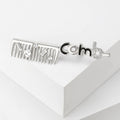 Comb Script Crystal Brooch Gold and Silver Metal Pin view 4