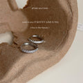 Silver Tone Micro Pavé Crystal Huggie Hoop Earrings view 6