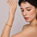 Gold Cable Chain Bracelet Freshwater Pearl Toggle Tassel view 4