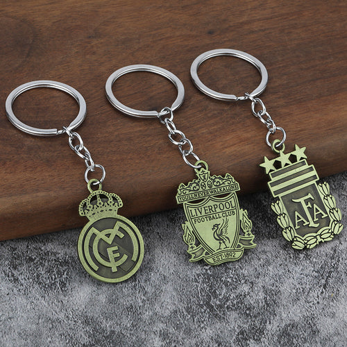 Football Club Crest Bronze Style Keychain Charm