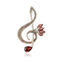 Crystal Treble Clef Music Note Brooch Four Color Styles view 5