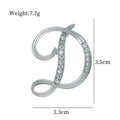 Silver Tone Initial Letter Crystal Twenty-Six Designs Metal Brooch Pin view 9