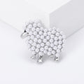 Faux Pearl Sheep Brooch with Gold or Silver Tone Details view 6
