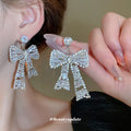 Crystal Bow Statement Jewelry in Earrings and Necklace Styles view 3