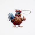 Christmas Rooster Printed Acrylic Ball Chain Hanging Charms view 9