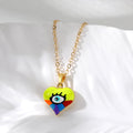 Gold Chain Enamel Heart Evil Eye Necklaces 4 Colors view 6