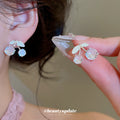 Crystal Cherry Drop Stud Earrings in Three Colors Decorative Jewelry Accessory view 4