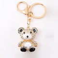 Rhinestone Teddy Bear Keychain Gold Metal Charm Two Styles view 5