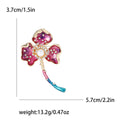 Three Petal Enamel Flower Brooch Pearl Center Blue Pink view 7