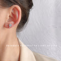 Silver Mini Starburst Stud Earrings Black White Crystal view 4