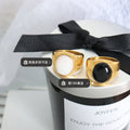 Chunky Oval Signet Rings Black Glass Or White Shell view 2