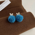 Fluffy Pom-Pom Stud Earrings Seven Winter Style Collection view 9