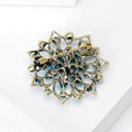 Openwork Radiating Flower Brooch in Red or Turquoise view 3