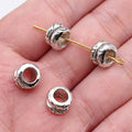 9x9x6mm 1.5g Antique Silver Zinc Alloy Double Ring Large Hole Spacer Beads for DIY Bracelet Making