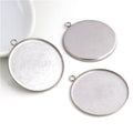 Round Stainless Steel Pendant Bezel Trays in Two Sizes view 4