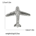 Hammered Metal Airplane Brooch Gold Silver Two Tone Styles view 7