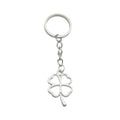 Silver Tone Metal Four-Leaf Clover Openwork Keychain view 6