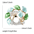 Crystal Peacock Brooch Framed by Colored Leaves in Four Palettes view 9