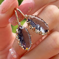 Oval Faceted Leverback Drop Earrings In Eight Color Variants view 11
