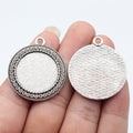 Round 25 mm Cabochon Pendant Settings in Two Antique Finishes view 1