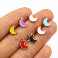 Enamel Crescent Moon Metal Charms in Nine Color Options view 2