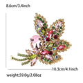 Large Faceted Glass Leaf Cluster Brooch in Seven Colors view 9
