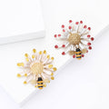 Bee And Daisy Brooch In 2 Styles With Polished Metal And Decorative Details view 2