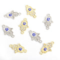 Enamel-Look And Crystal-Accented Gold Silver Evil Eye Alloy Charms in 2 Styles view 3