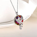 Silver Phoenix Pendant Multicolor Crystal Disc Necklace view 5