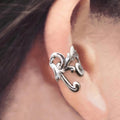 Scroll Ear Cuffs in Silver and Gold Tones Polished Metal Jewelry view 1