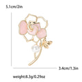 Camellia Flower Branch Brooch Pearl Mother Of Pearl Pin view 4