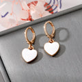 Gold Tone Small Enamel Heart Huggie Drop Earrings in Six Colors view 3