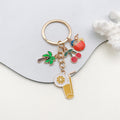 Fruit Drink Cup and Lemon Slice Charm Keychain with Metal Hardware view 6