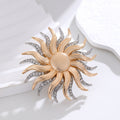 Gold Tone Sunflower Crystal Metal Brooch Pin 5.5 cm view 5