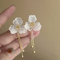 White Floral Pearl and Shell Statement Earrings Assortment view 1