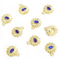 Rhinestone Sun Eye Charms in Gold and Silver Tones, Nine Colors view 10