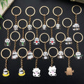 Apple, Bamboo and Rocking Panda Enamel Keychains, 8 Poses view 3