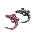Green Silver Tone Fish Crystal Three Designs Metal Brooch Pin view 5