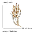 Champagne Rhinestone Wheat Brooch Gold Tone Grain Pin view 6