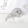 Silver Tone Flower Pearl Look Metal Brooch Pin for Jackets and Lapels view 4