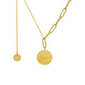 Smile Disc Paperclip Chain Love Tassel Necklace Gold Or Steel view 5
