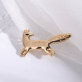 Minimal Fox Brooch With Polished Metal And Sculpted Decorative Details view 7